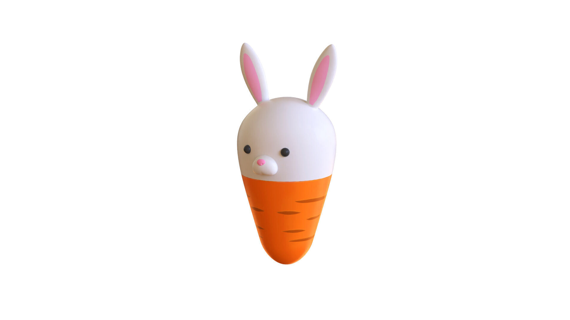 Easter Rabbit Carrot Low-poly 3D model_2