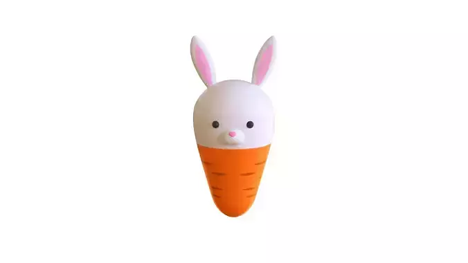 Easter Rabbit Carrot Low-poly 3D model