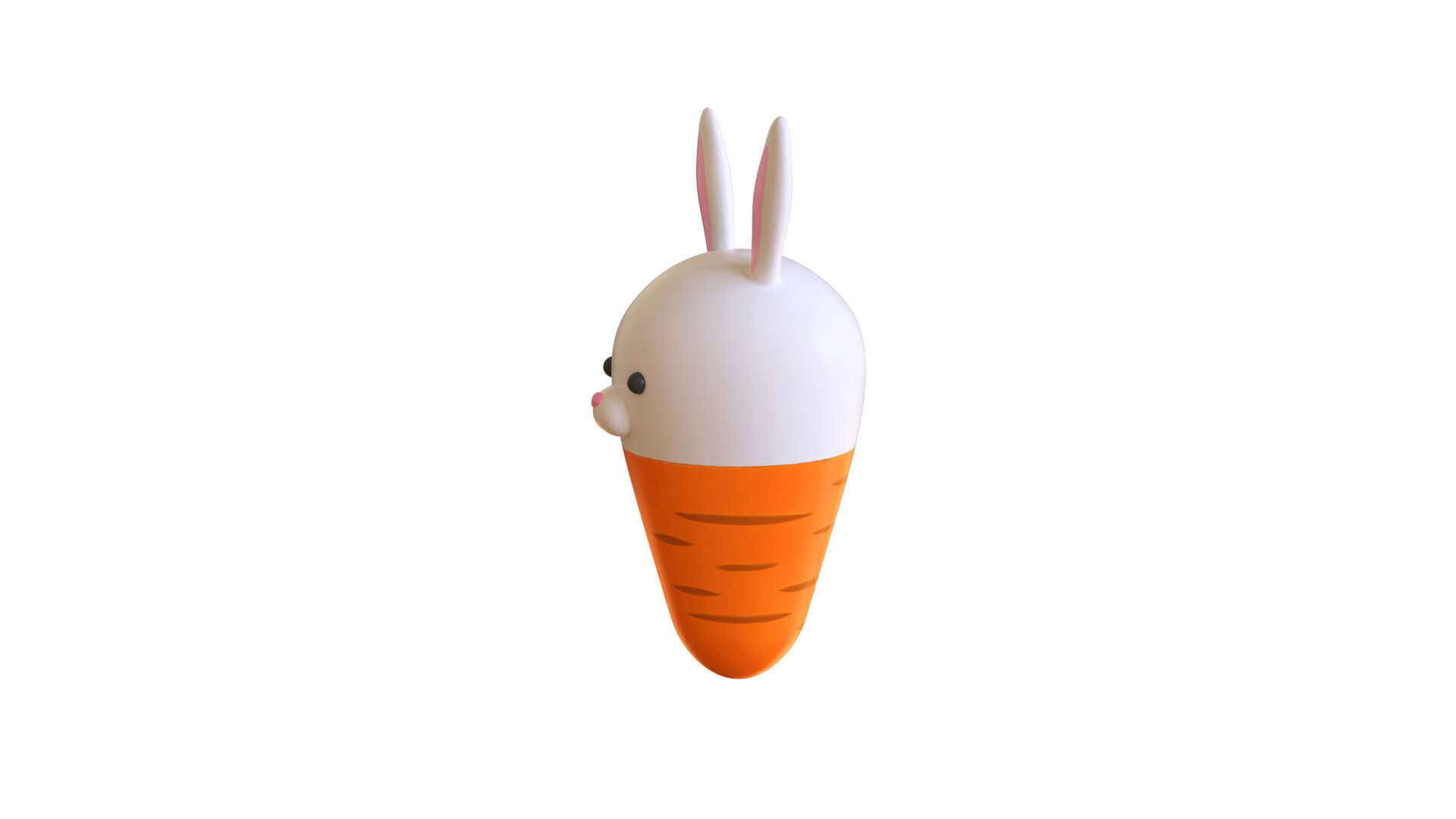 Easter Rabbit Carrot Low-poly 3D model_5