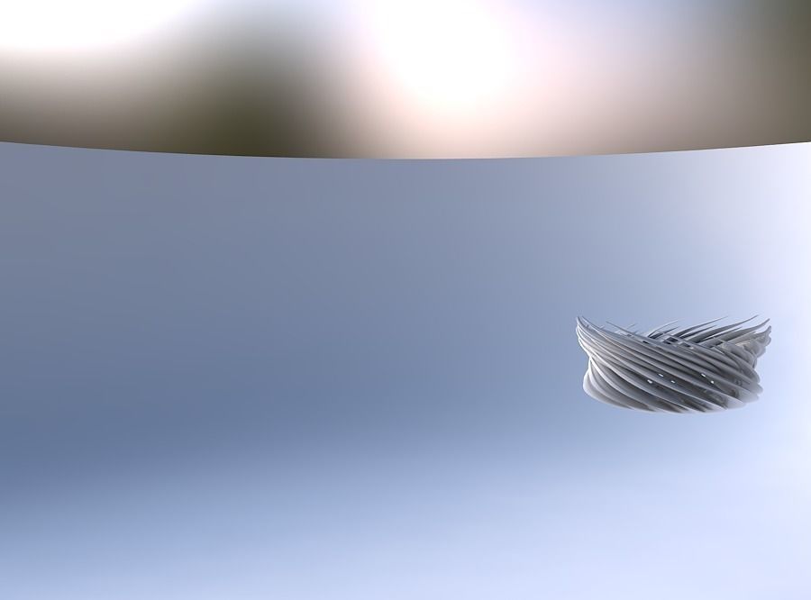 Bowl two layered flower with beveled edges twisted and strech... 3D print model_4