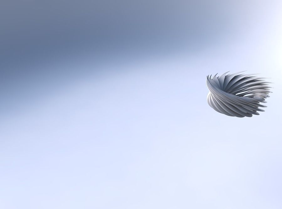 Bowl two layered flower with beveled edges twisted and strech... 3D print model_3