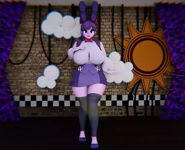 Bonnie 3D model NSFW Fnaf Low-poly 3D model