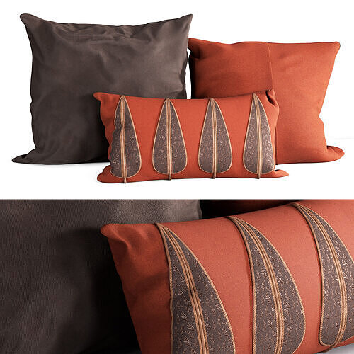 Set of decorative cushion 3D model