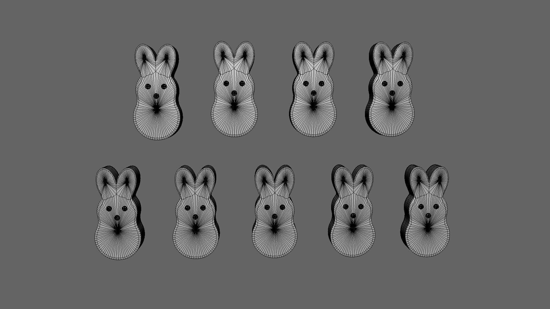 Easter Rabbit Candy Low-poly 3D model_5