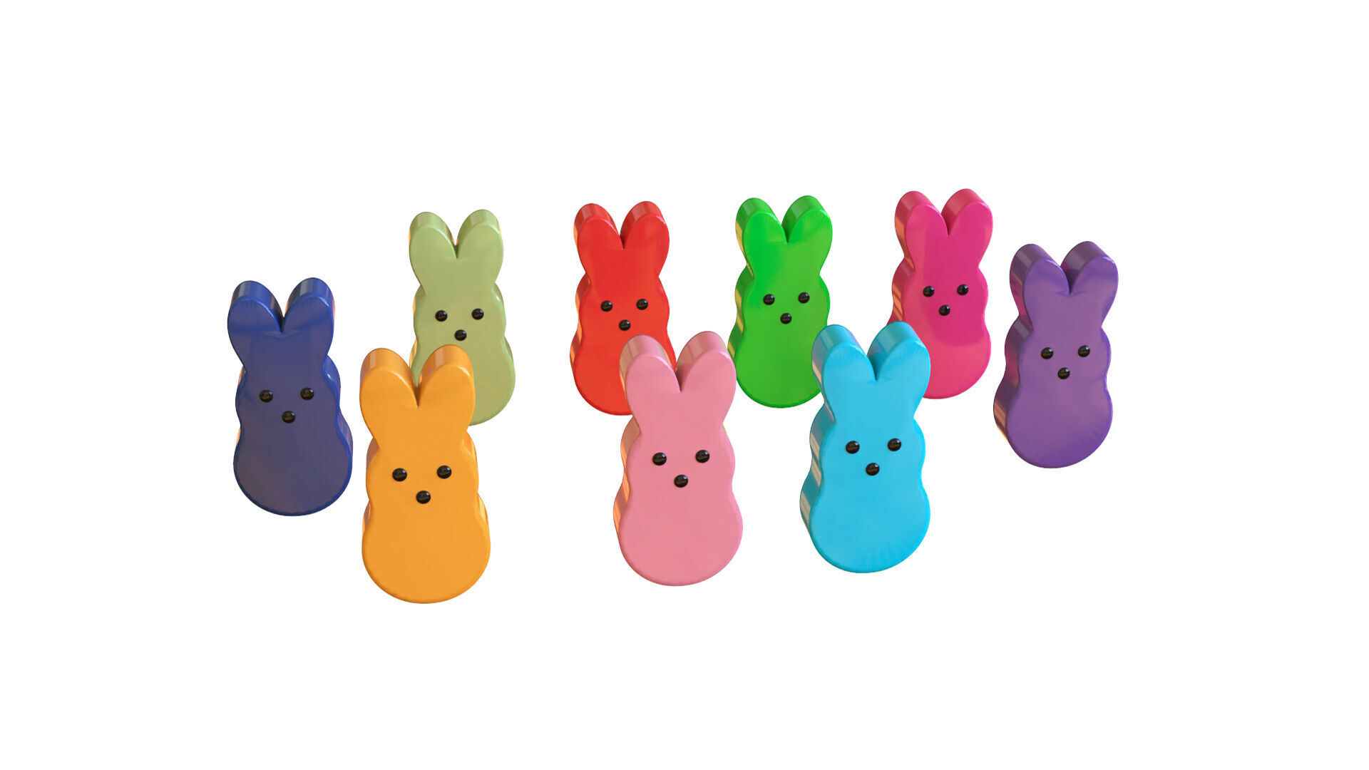 Easter Rabbit Candy Low-poly 3D model_1