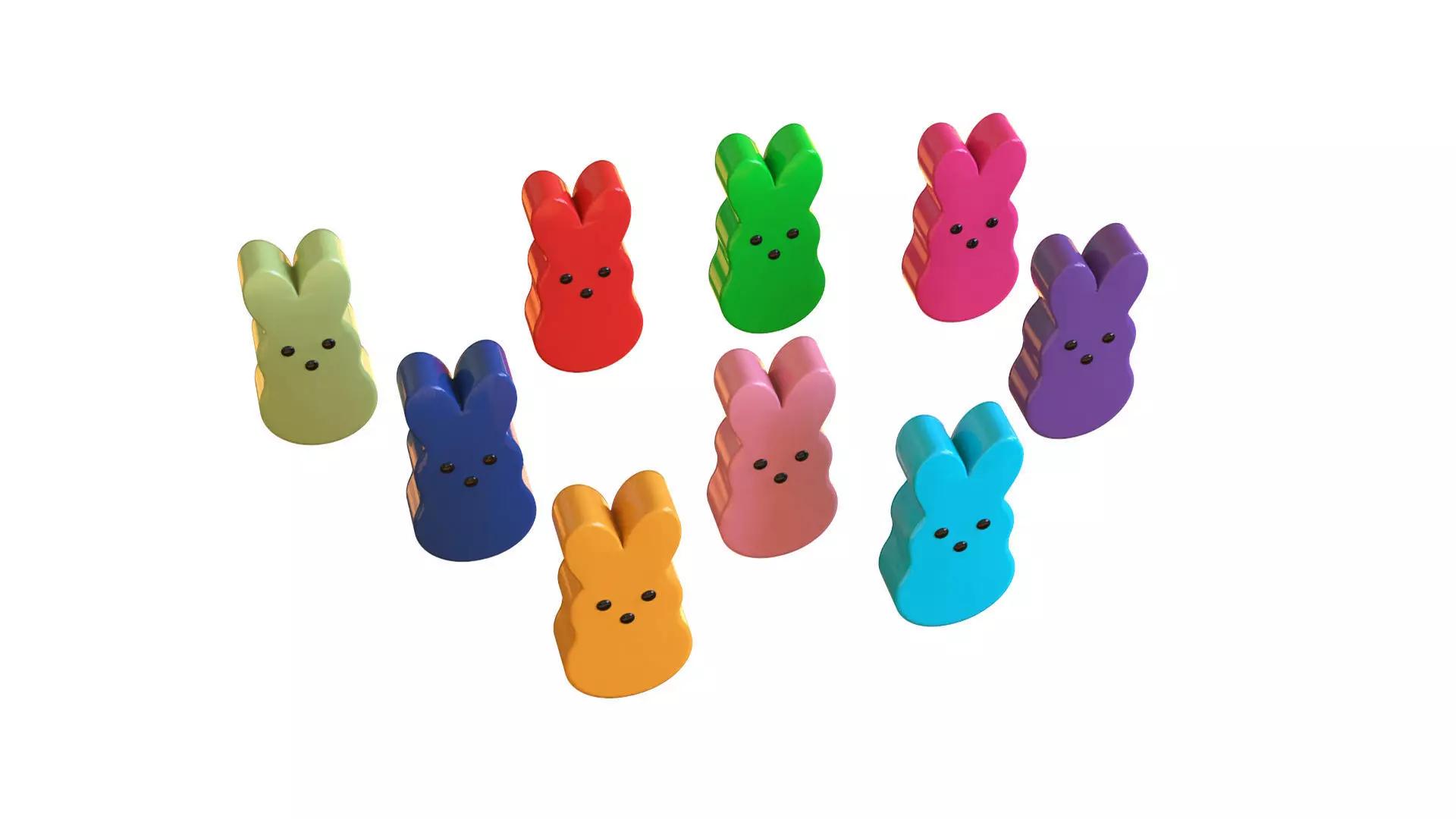 Easter Rabbit Candy Low-poly 3D model_0