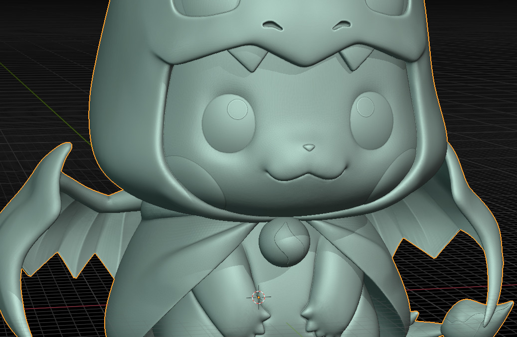Adorable Pikachu in Mega Charizard Y Costume Poncho Pikachu STL 3D print model_5