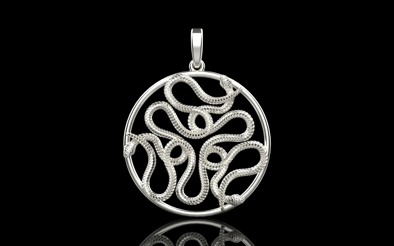 snake round pendant model 709 3D print model_21