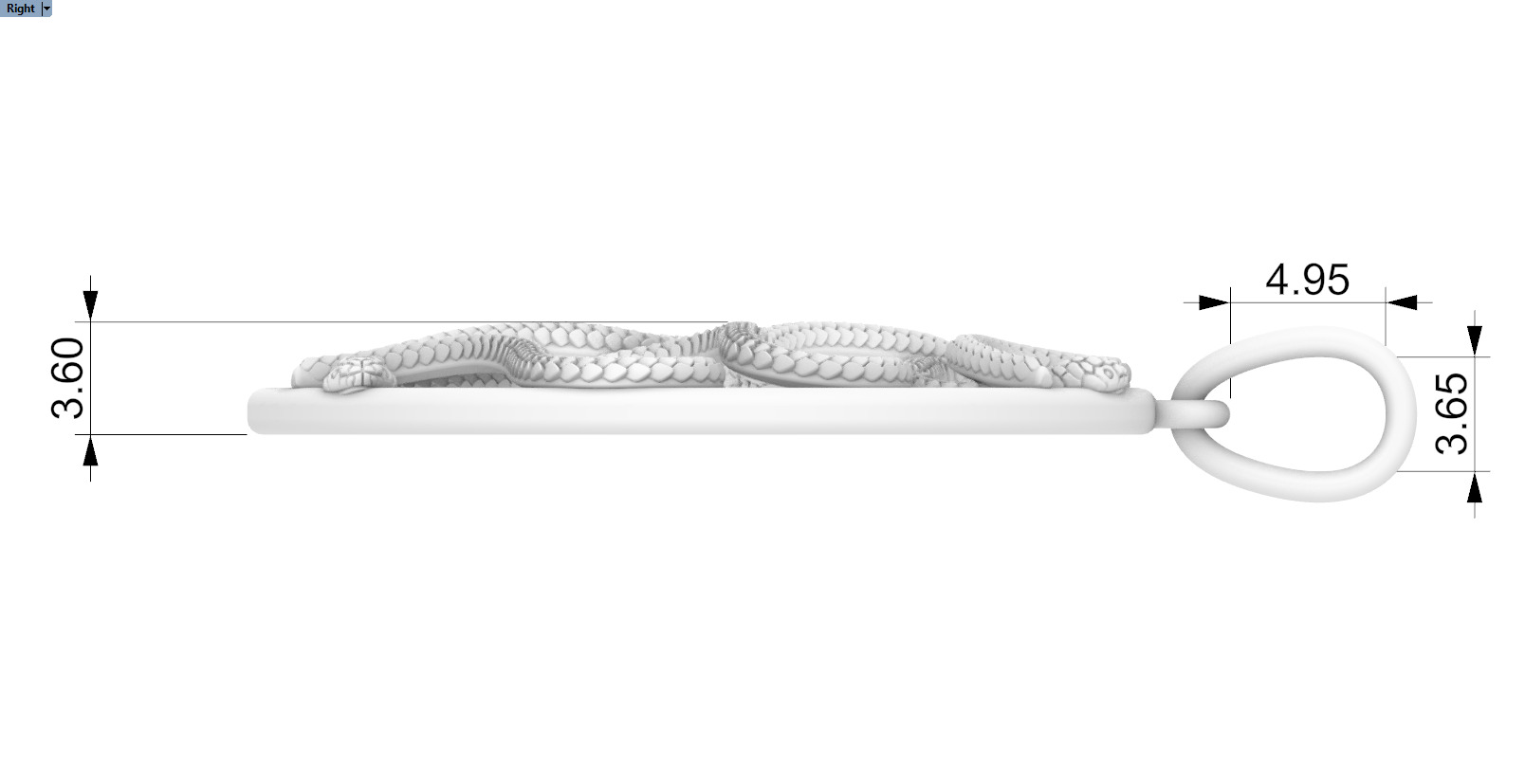 snake round pendant model 709 3D print model_7
