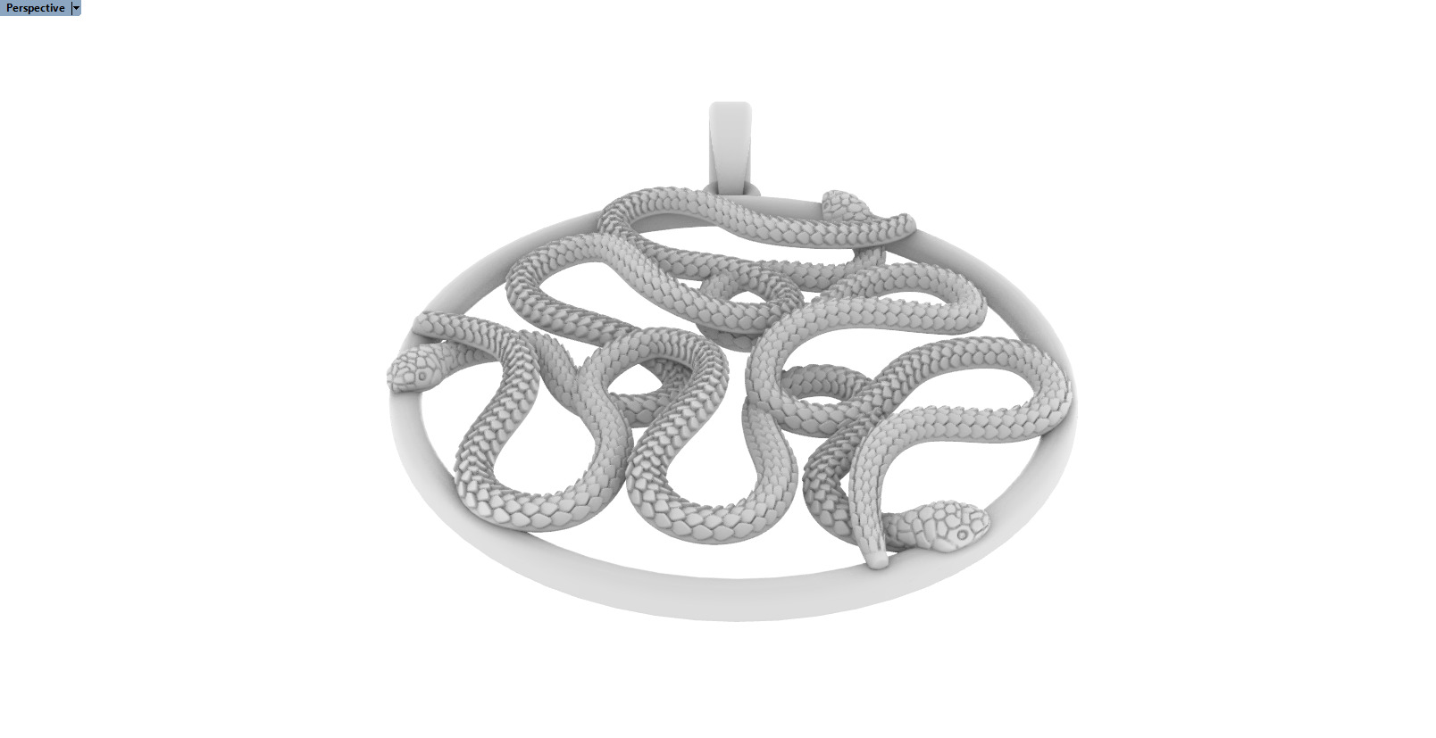 snake round pendant model 709 3D print model_9