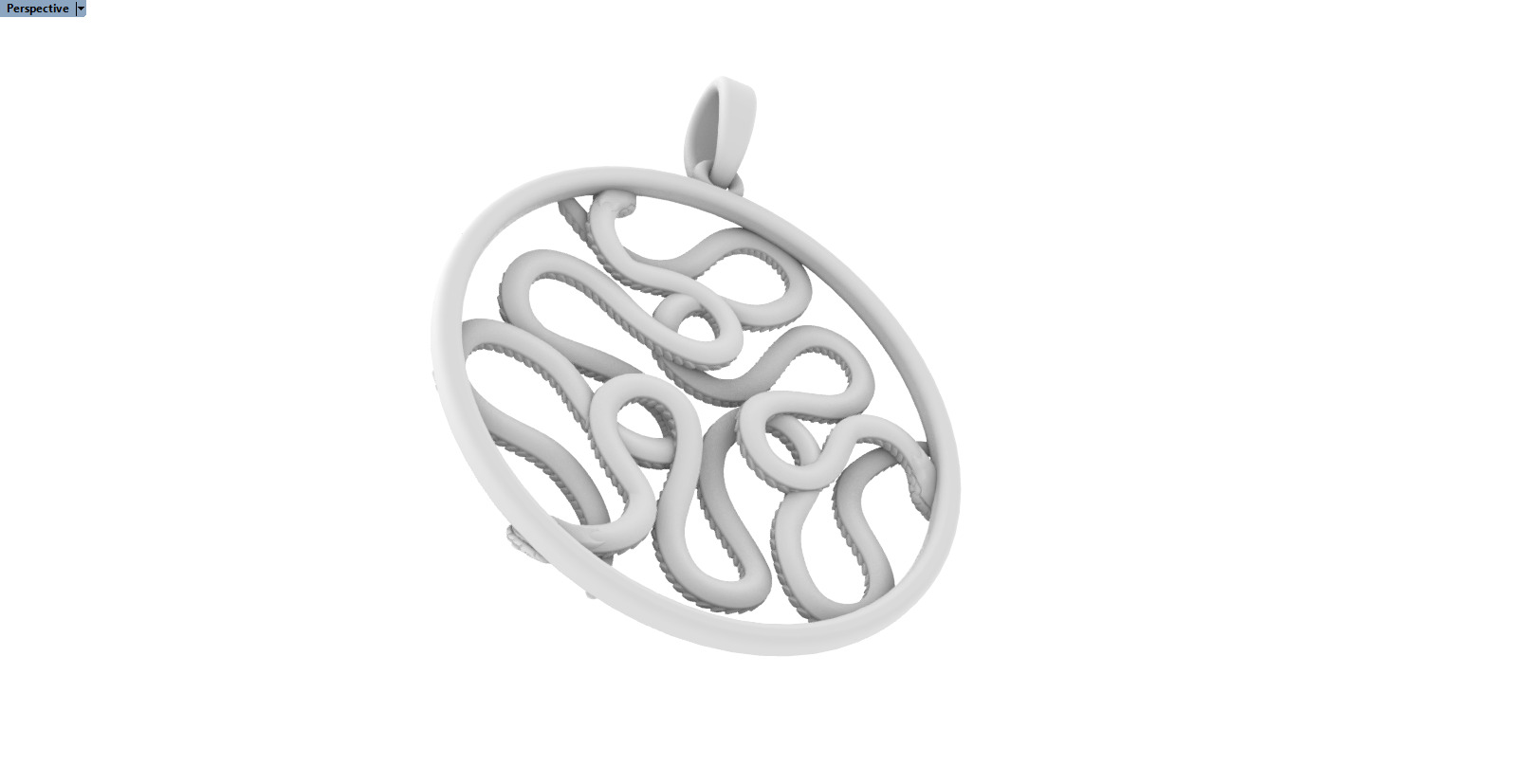 snake round pendant model 709 3D print model_8