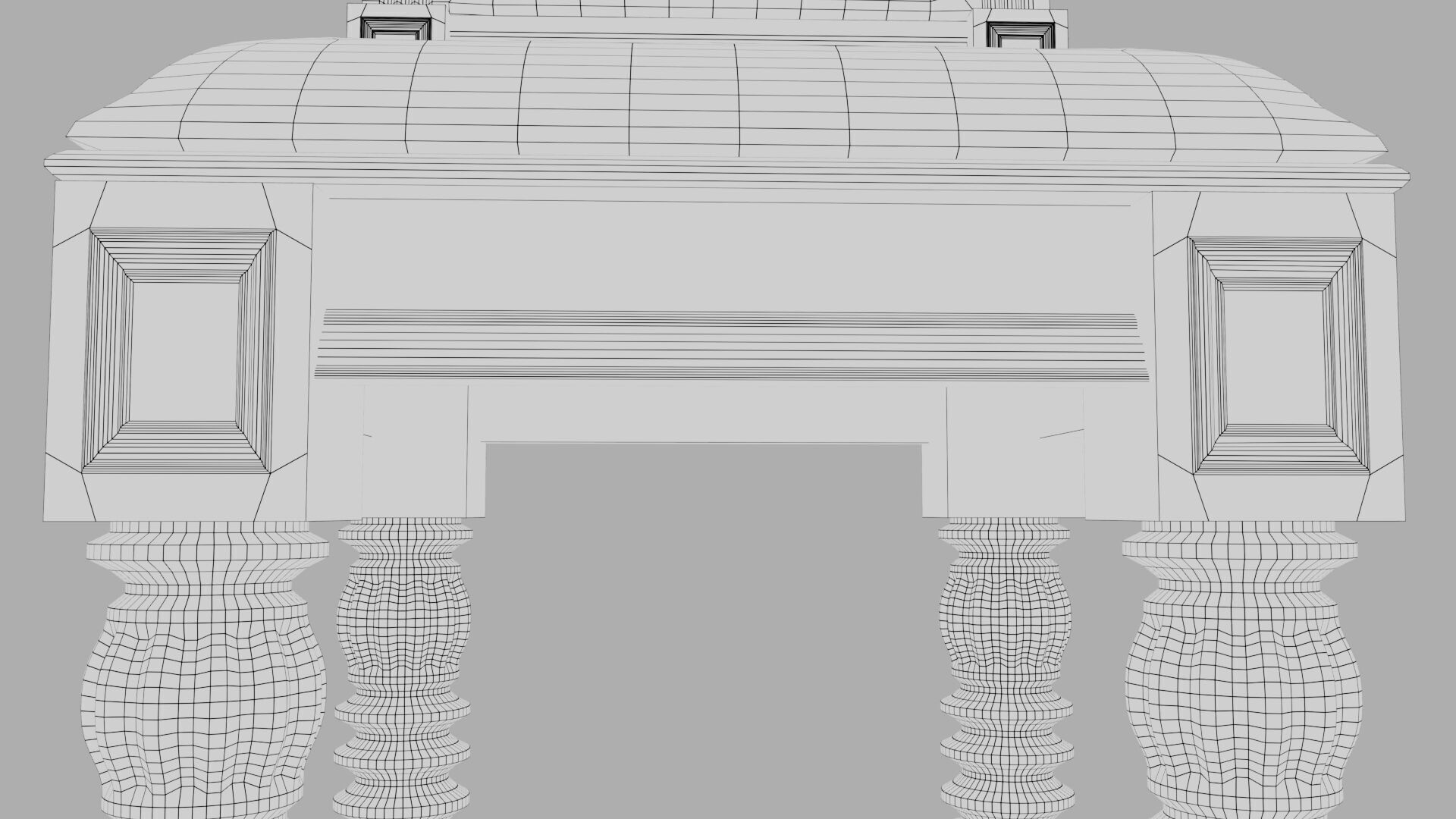 Classical dining table set 3D model_14
