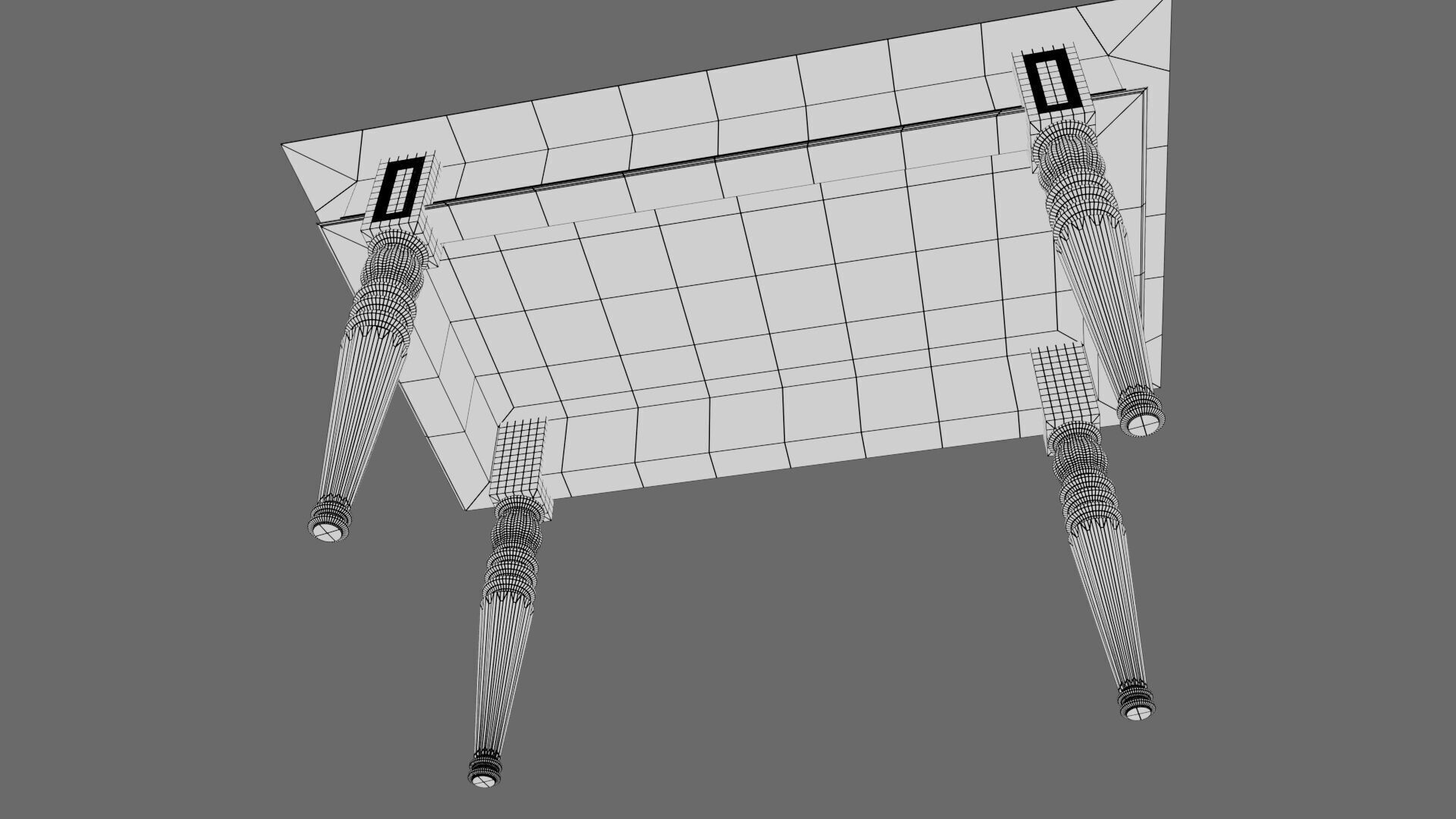 Classical dining table set 3D model_18