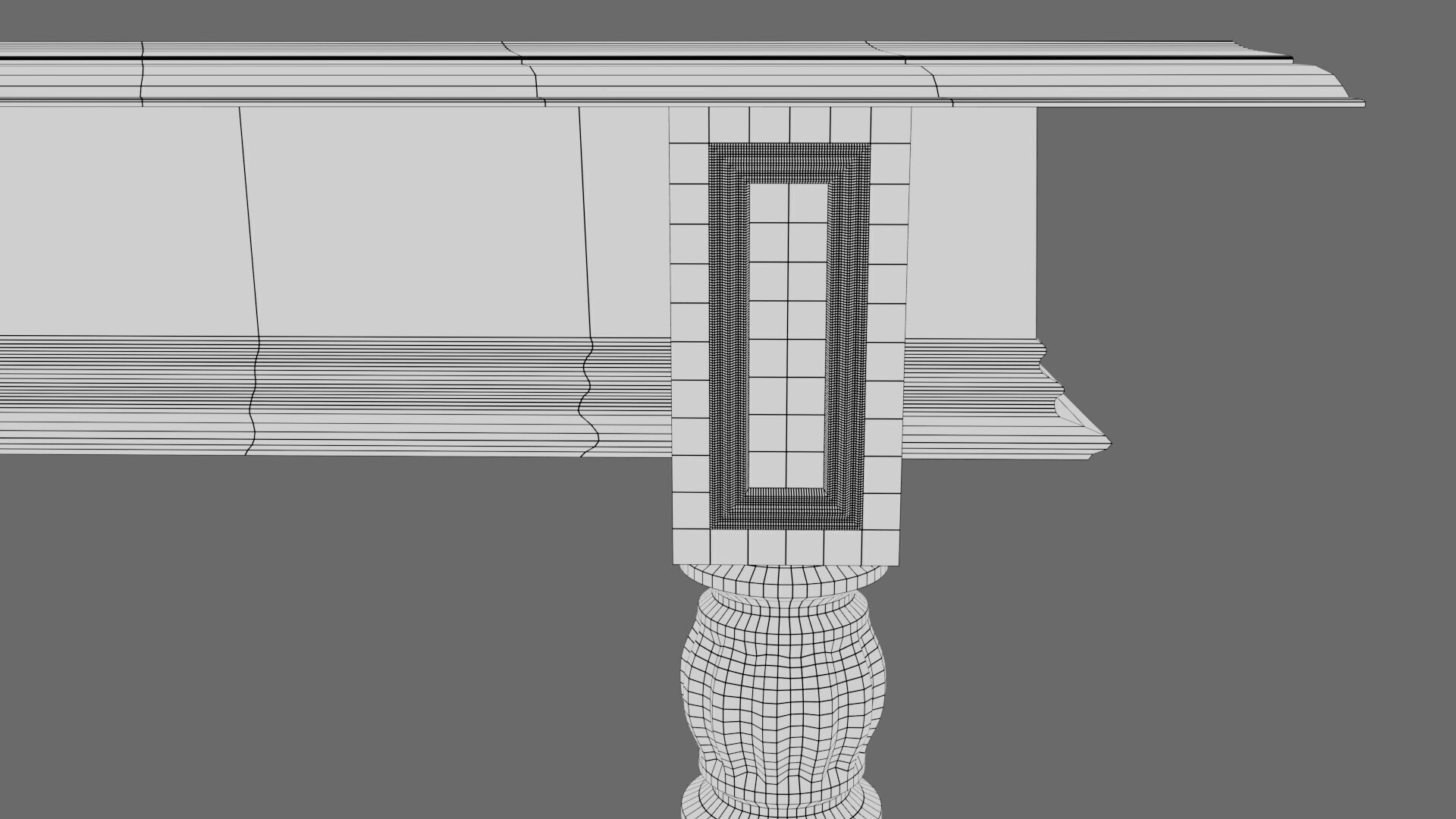 Classical dining table set 3D model_19