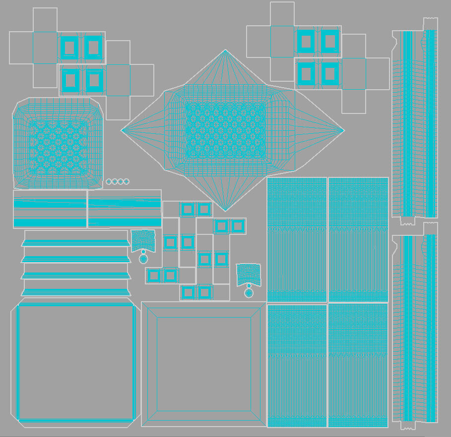 Classical dining table set 3D model_20