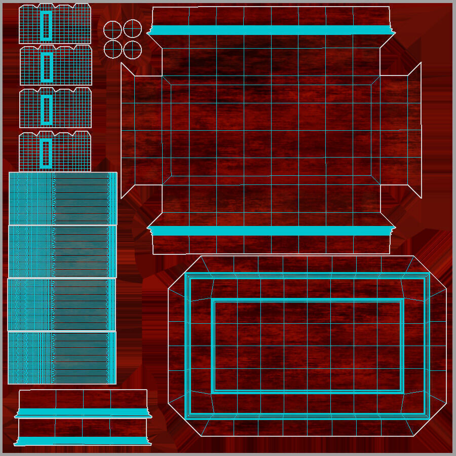 Classical dining table set 3D model_23