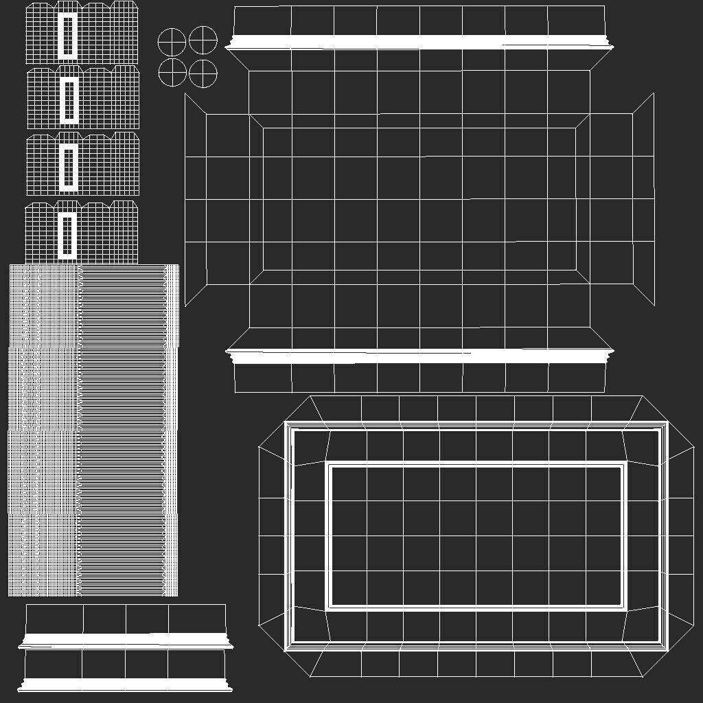 Classical dining table set 3D model_21