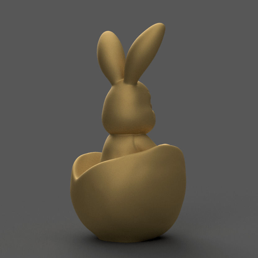 Cute Easter Bunny in Egg 3D STL Model for Decoration 3D print model_5