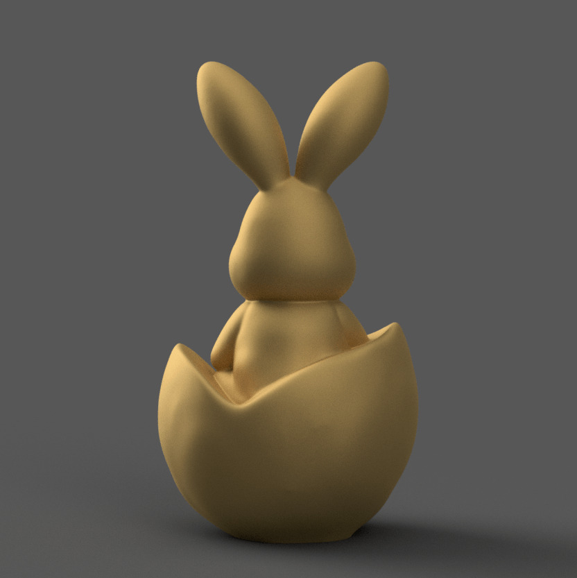 Cute Easter Bunny in Egg 3D STL Model for Decoration 3D print model_4