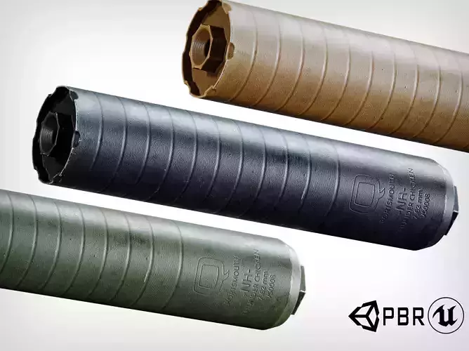 Supressor Silencer Low-poly 3D model