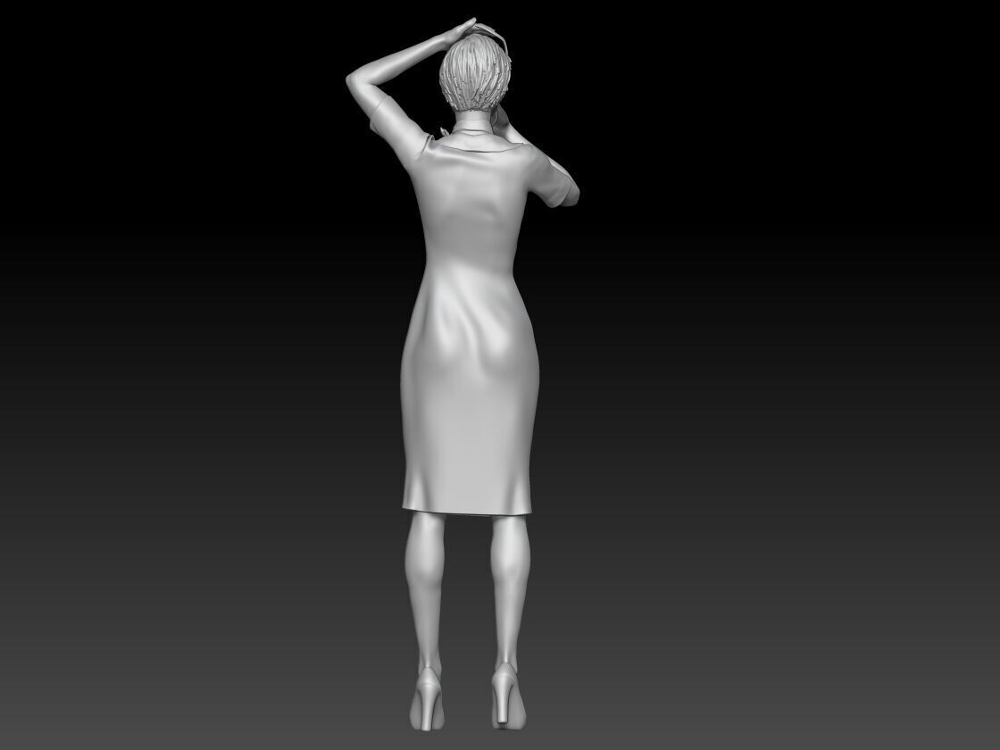 air hostess girl 3 3D print model_2