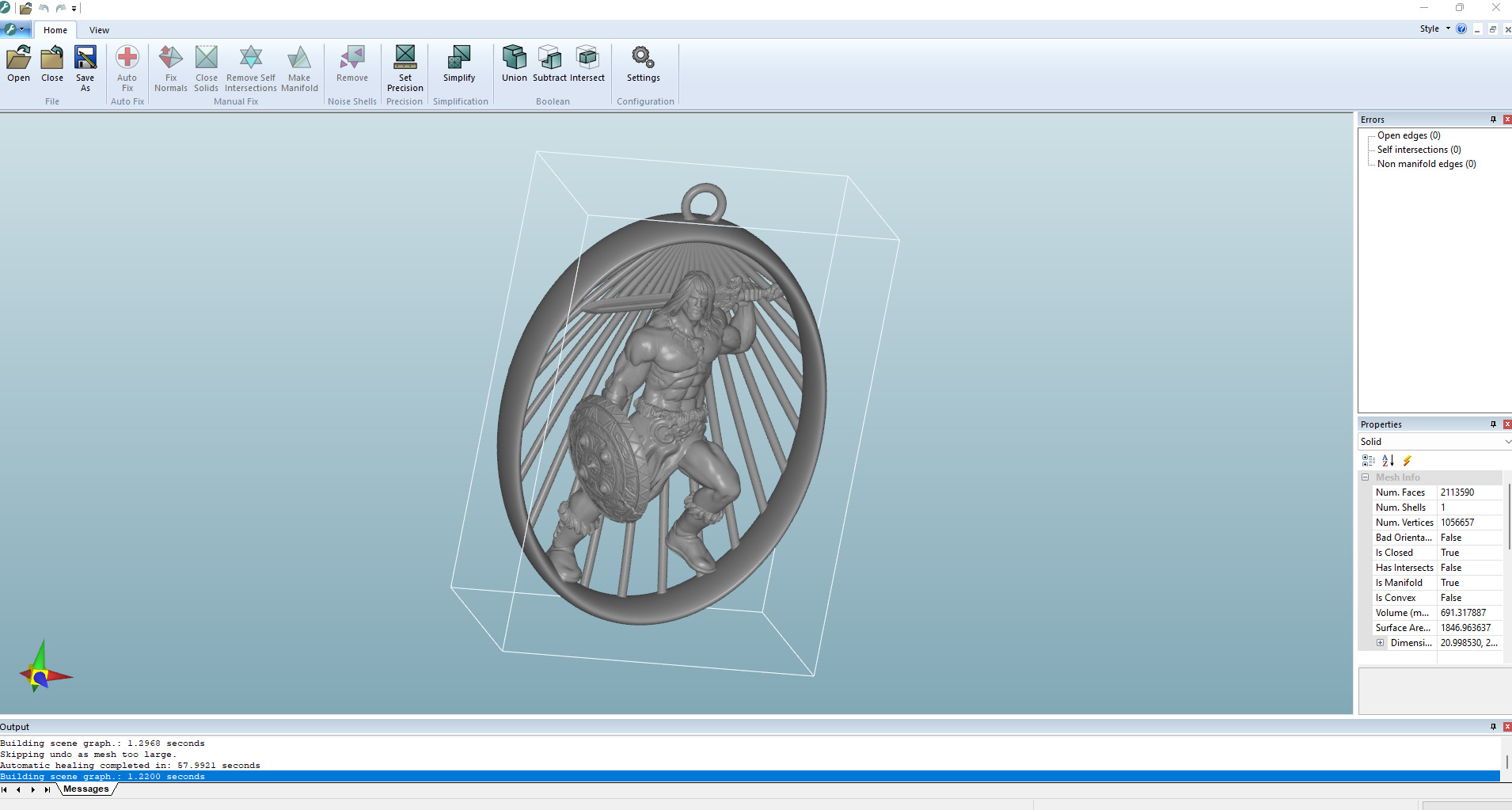 Conan statue sculpture pendant jewelry gold 3D print model_3
