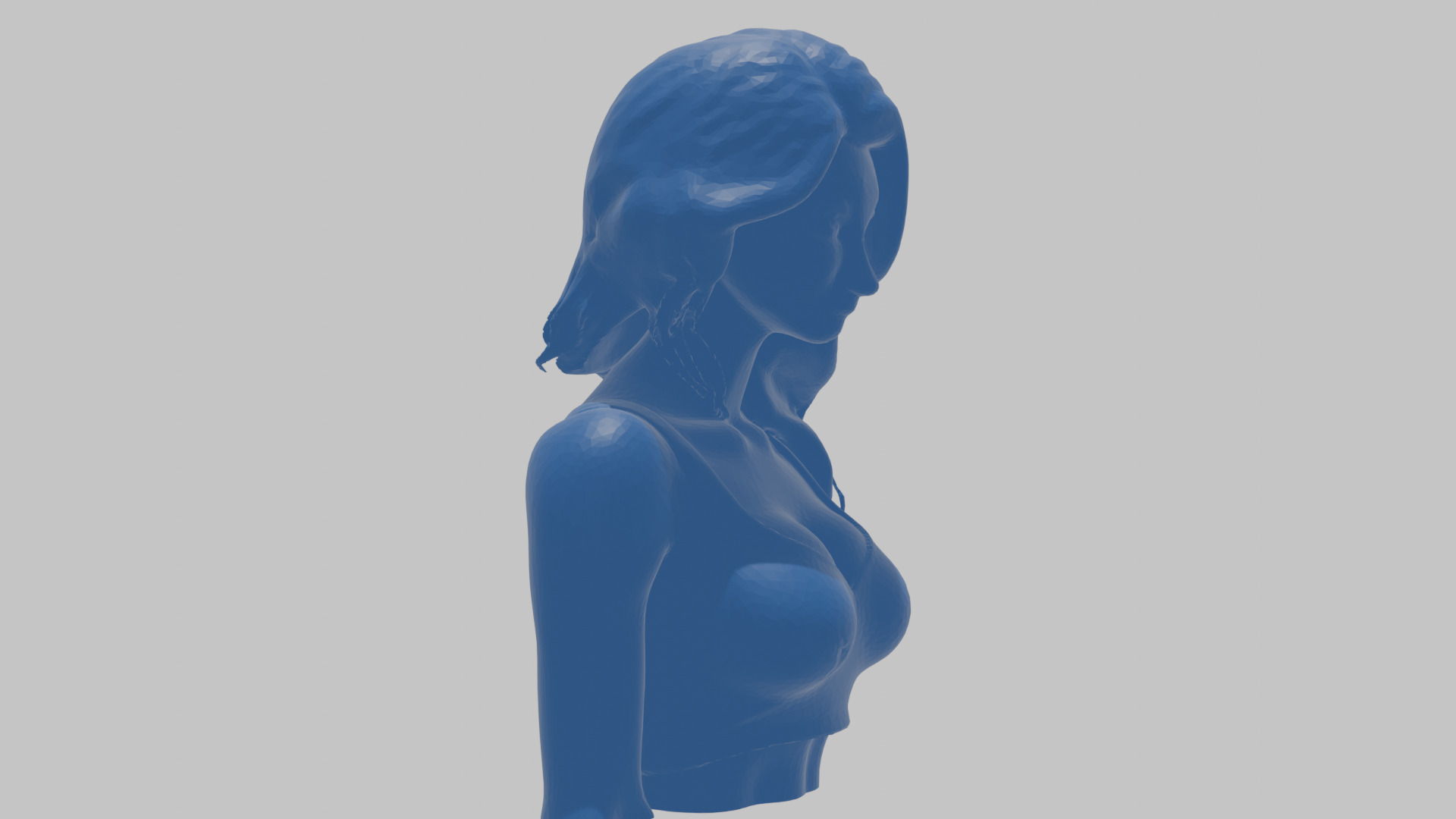 Beautiful Young Anime Girl Realistic Head and Body Bust  2 Pack Low-poly 3D model_52