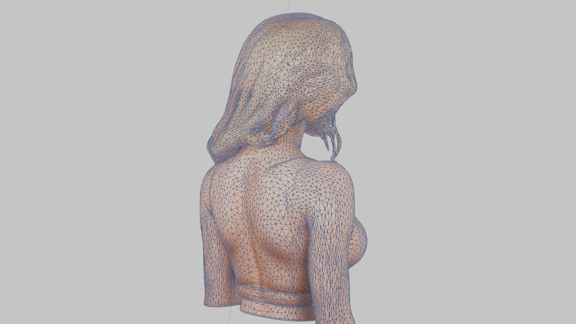 Beautiful Young Anime Girl Realistic Head and Body Bust  2 Pack Low-poly 3D model_21