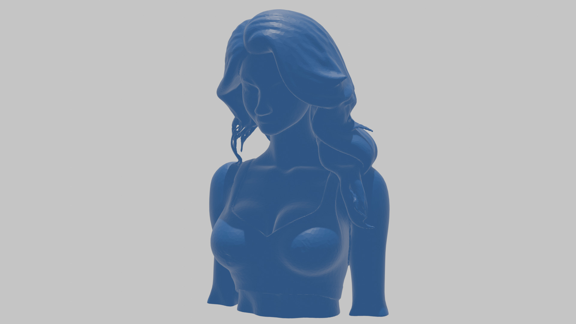 Beautiful Young Anime Girl Realistic Head and Body Bust  2 Pack Low-poly 3D model_59