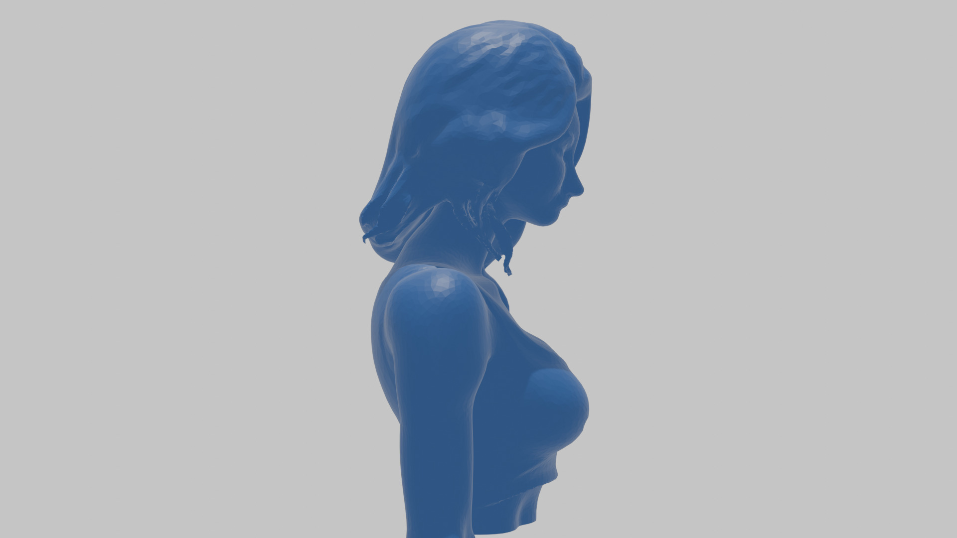 Beautiful Young Anime Girl Realistic Head and Body Bust  2 Pack Low-poly 3D model_49