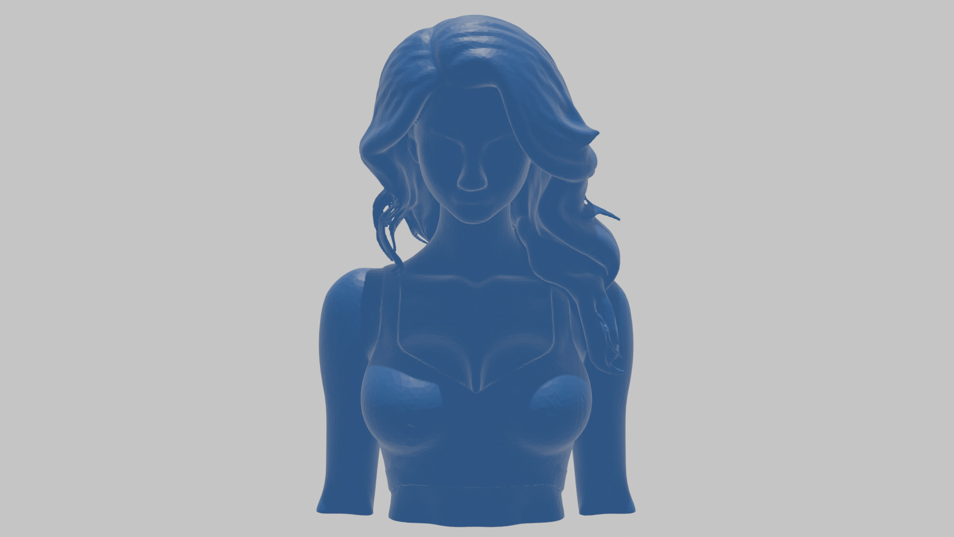 Beautiful Young Anime Girl Realistic Head and Body Bust  2 Pack Low-poly 3D model_46