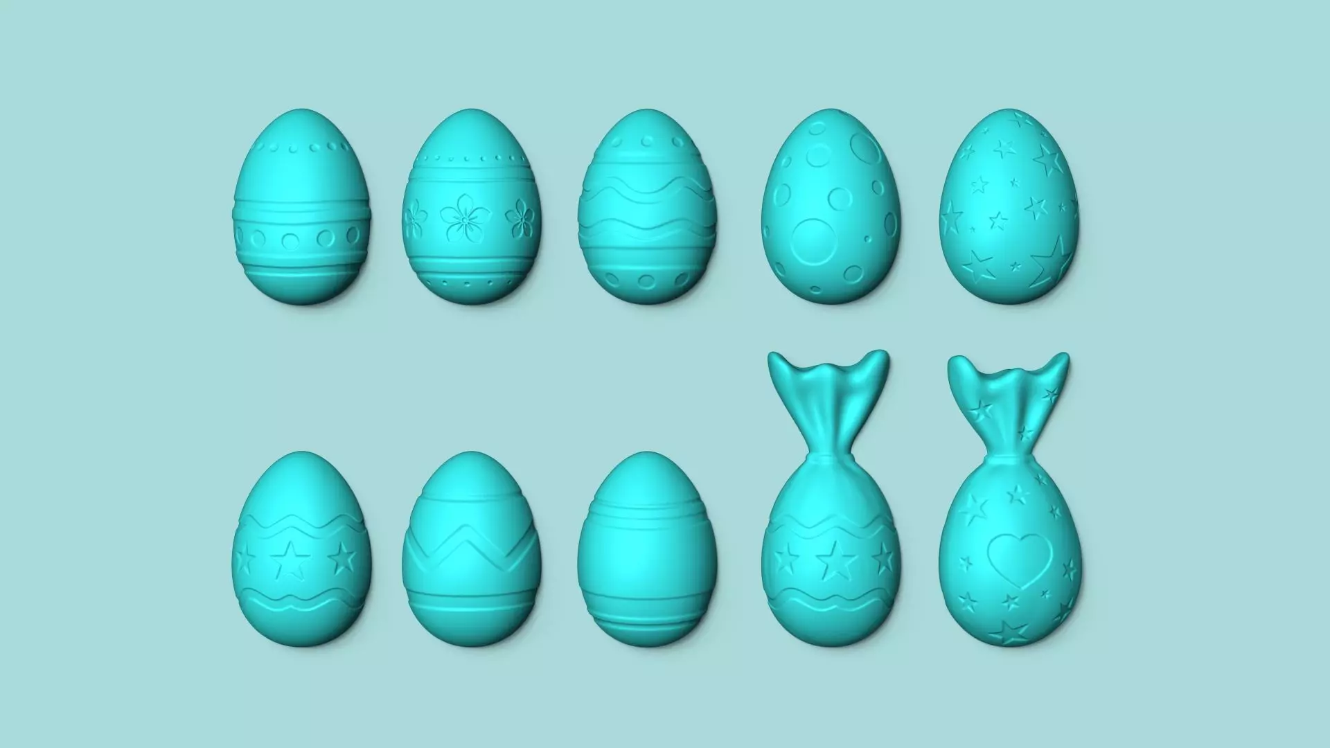 10 Easter Eggs Molds - Silicon Maker - Template 3D print model_0