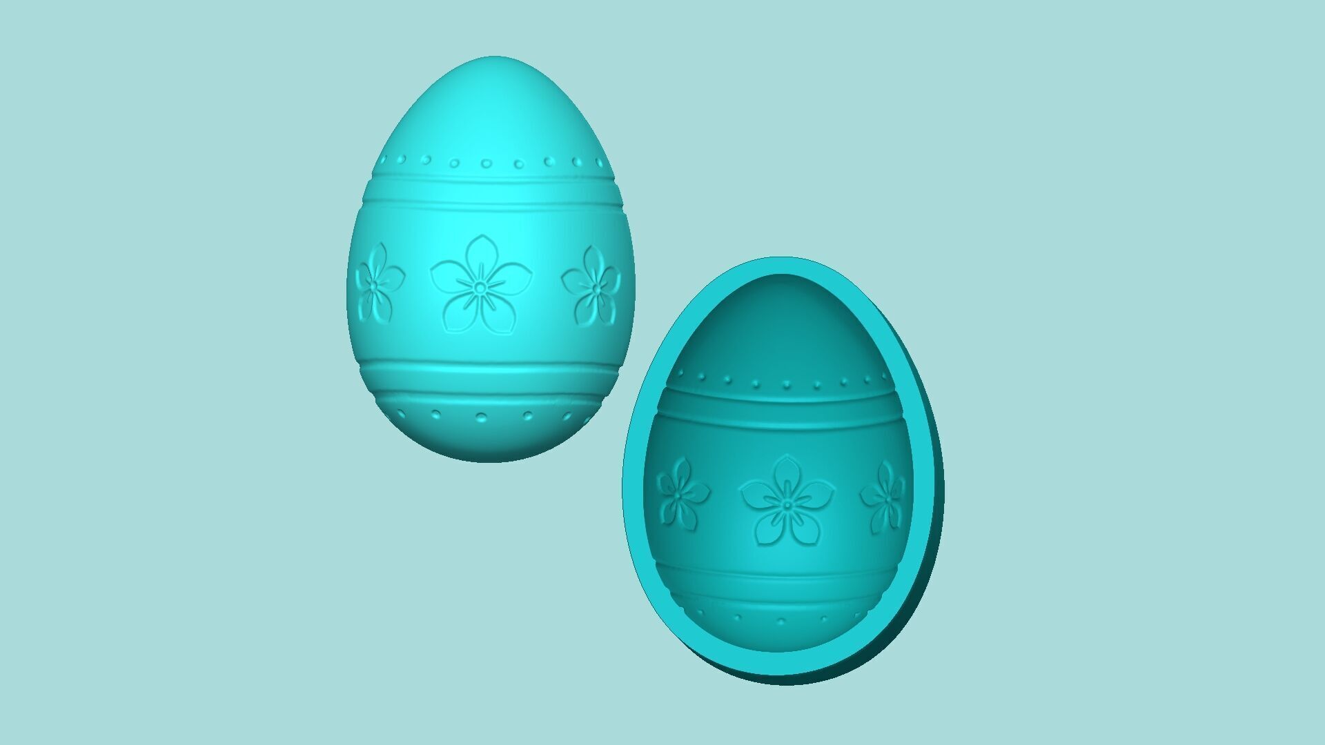 10 Easter Eggs Molds - Silicon Maker - Template 3D print model_12