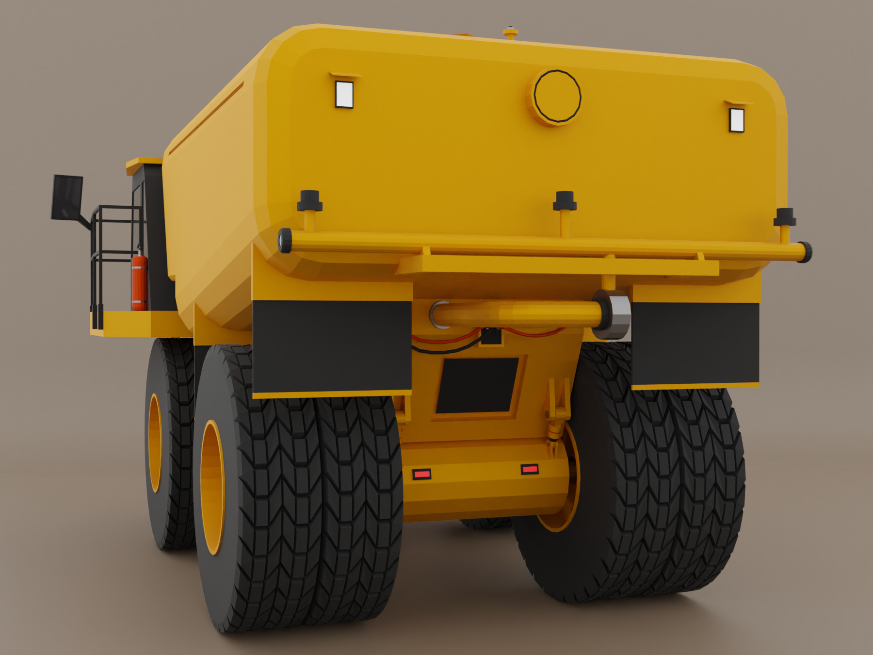 Off-Highway Water Truck - Heavy Vehicle Low-poly 3D model_3