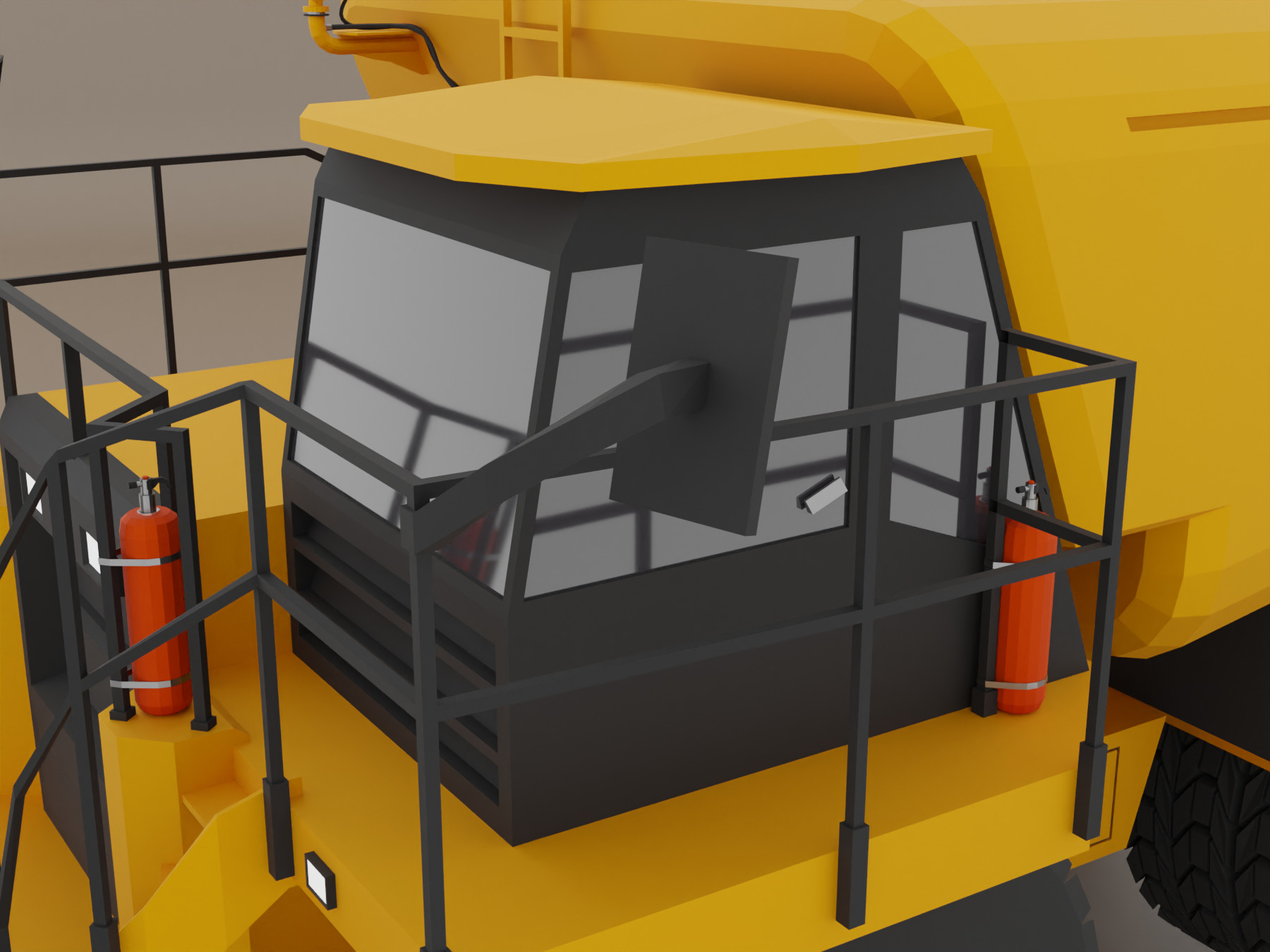 Off-Highway Water Truck - Heavy Vehicle Low-poly 3D model_7
