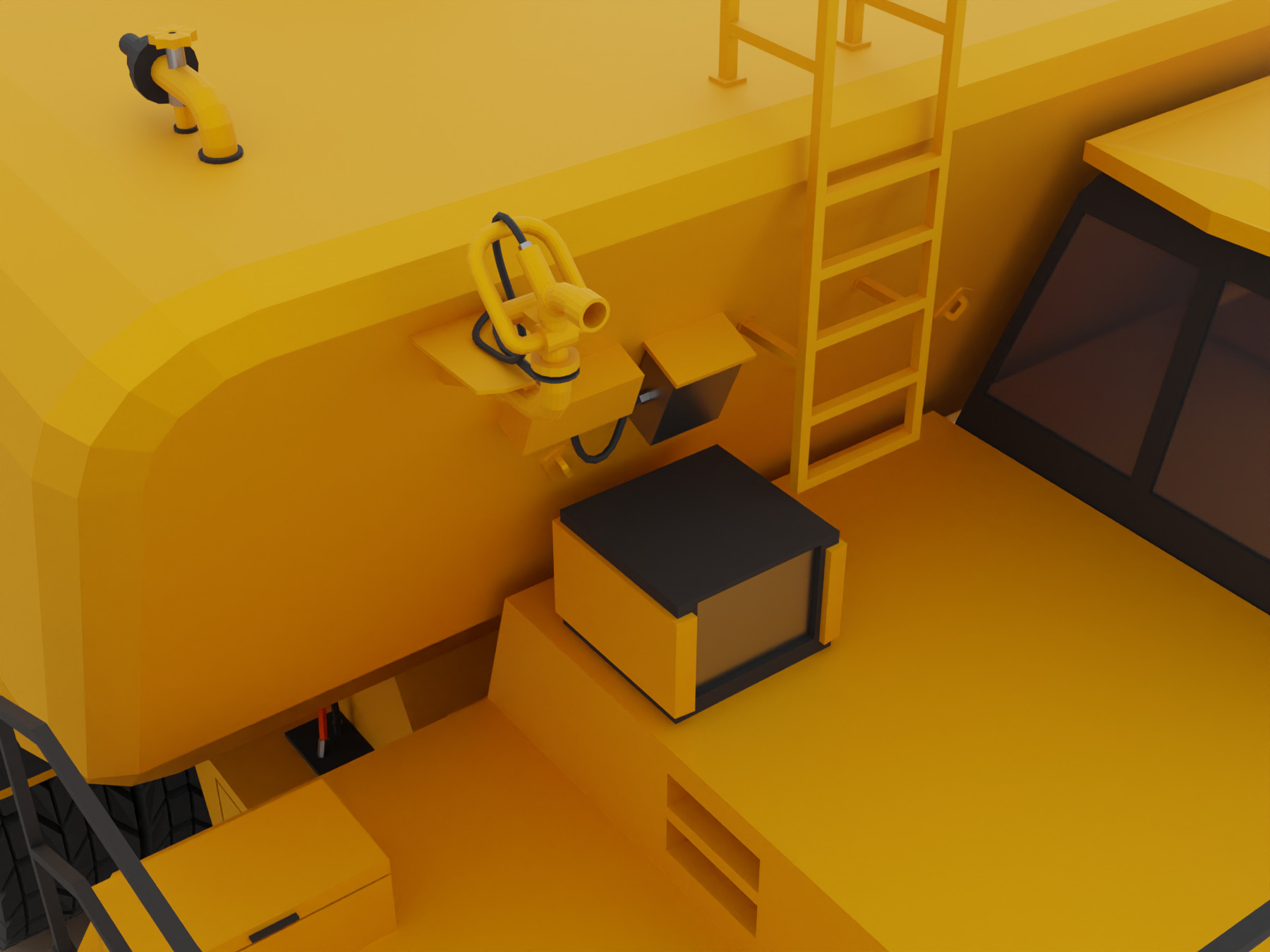 Off-Highway Water Truck - Heavy Vehicle Low-poly 3D model_8