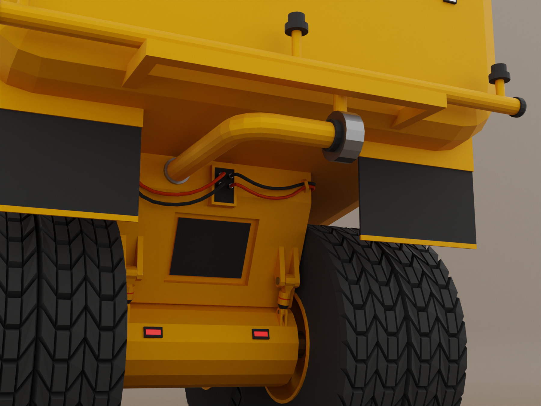 Off-Highway Water Truck - Heavy Vehicle Low-poly 3D model_9