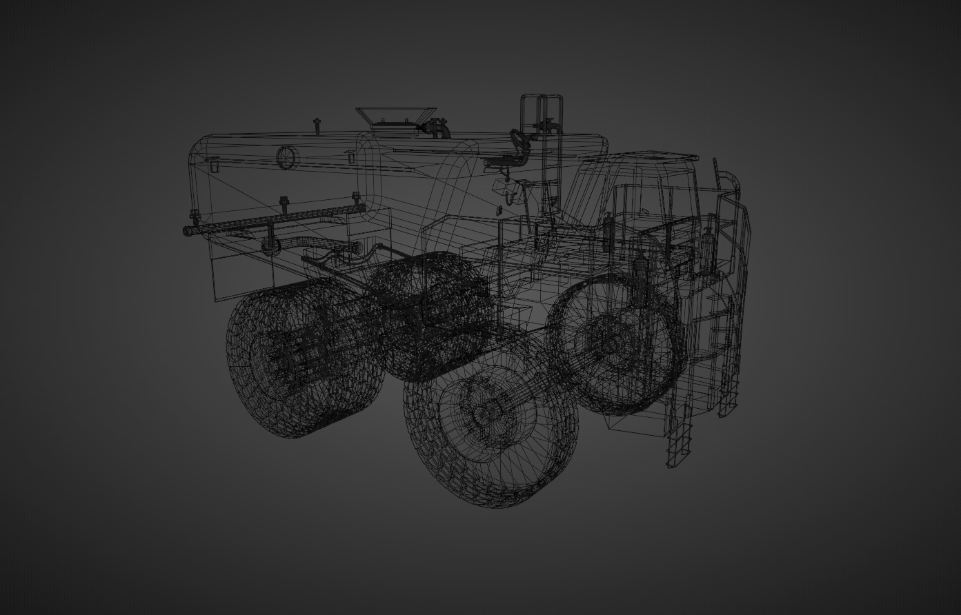 Off-Highway Water Truck - Heavy Vehicle Low-poly 3D model_14