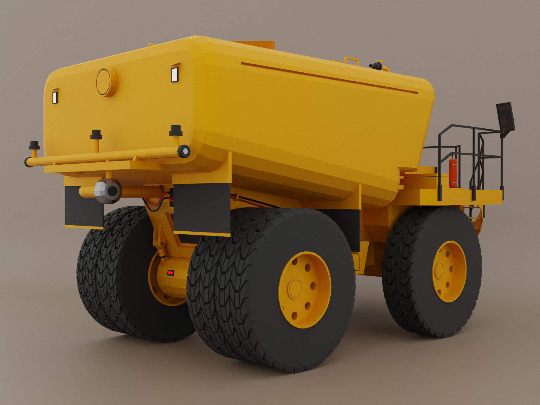 Off-Highway Water Truck - Heavy Vehicle Low-poly 3D model_2