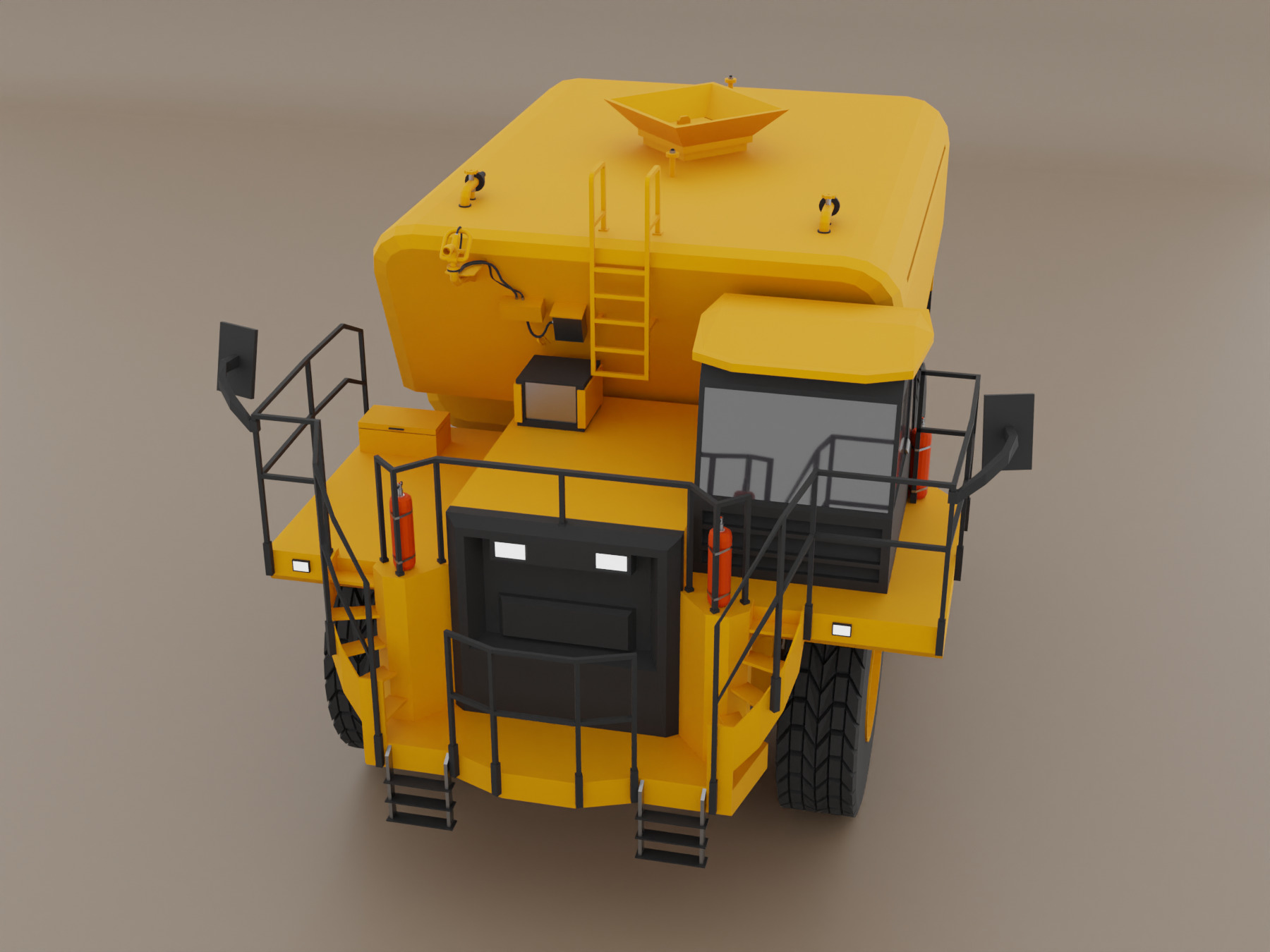 Off-Highway Water Truck - Heavy Vehicle Low-poly 3D model_6