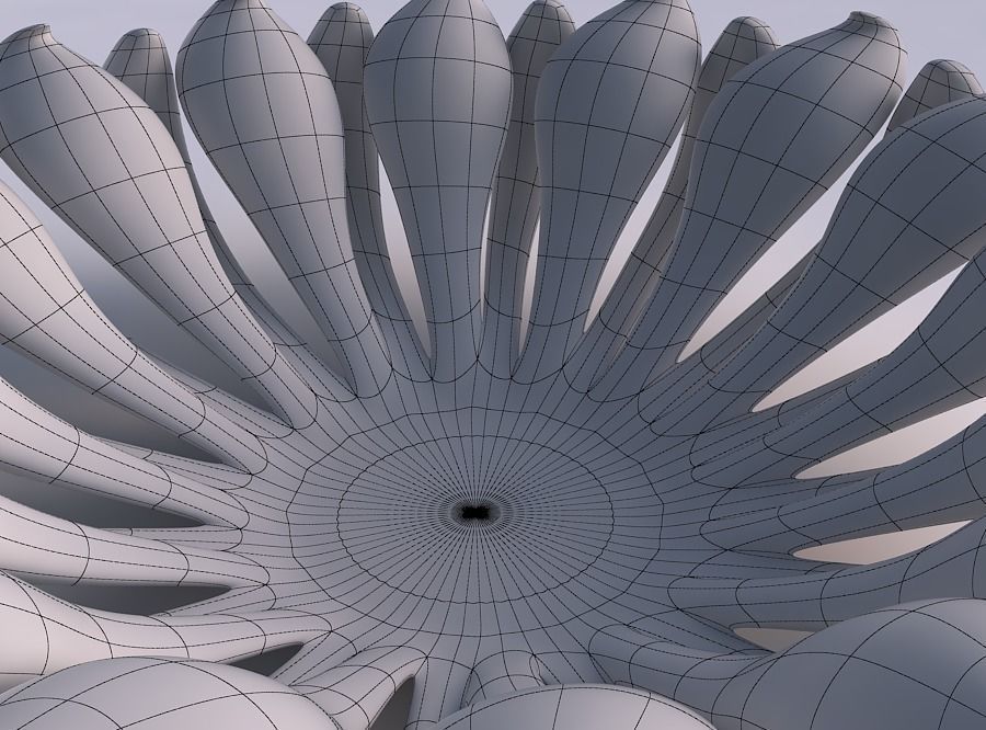 Bowl two layered flower squeezed 3D print model_5