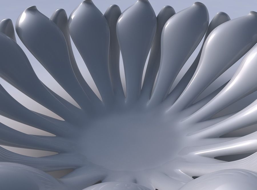 Bowl two layered flower squeezed 3D print model_3