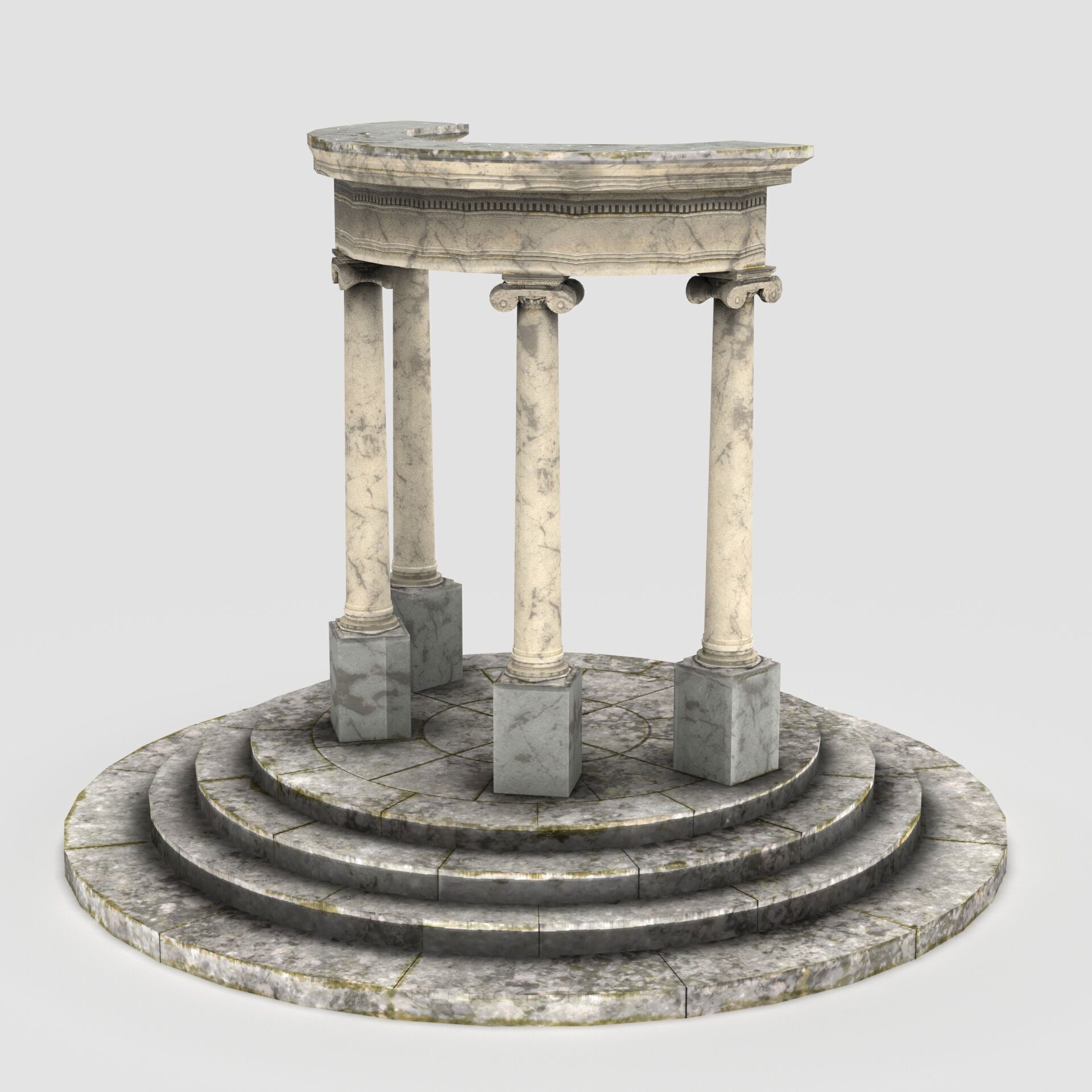 Neoclassical Circular Pavilion Low poly Low-poly 3D model_12
