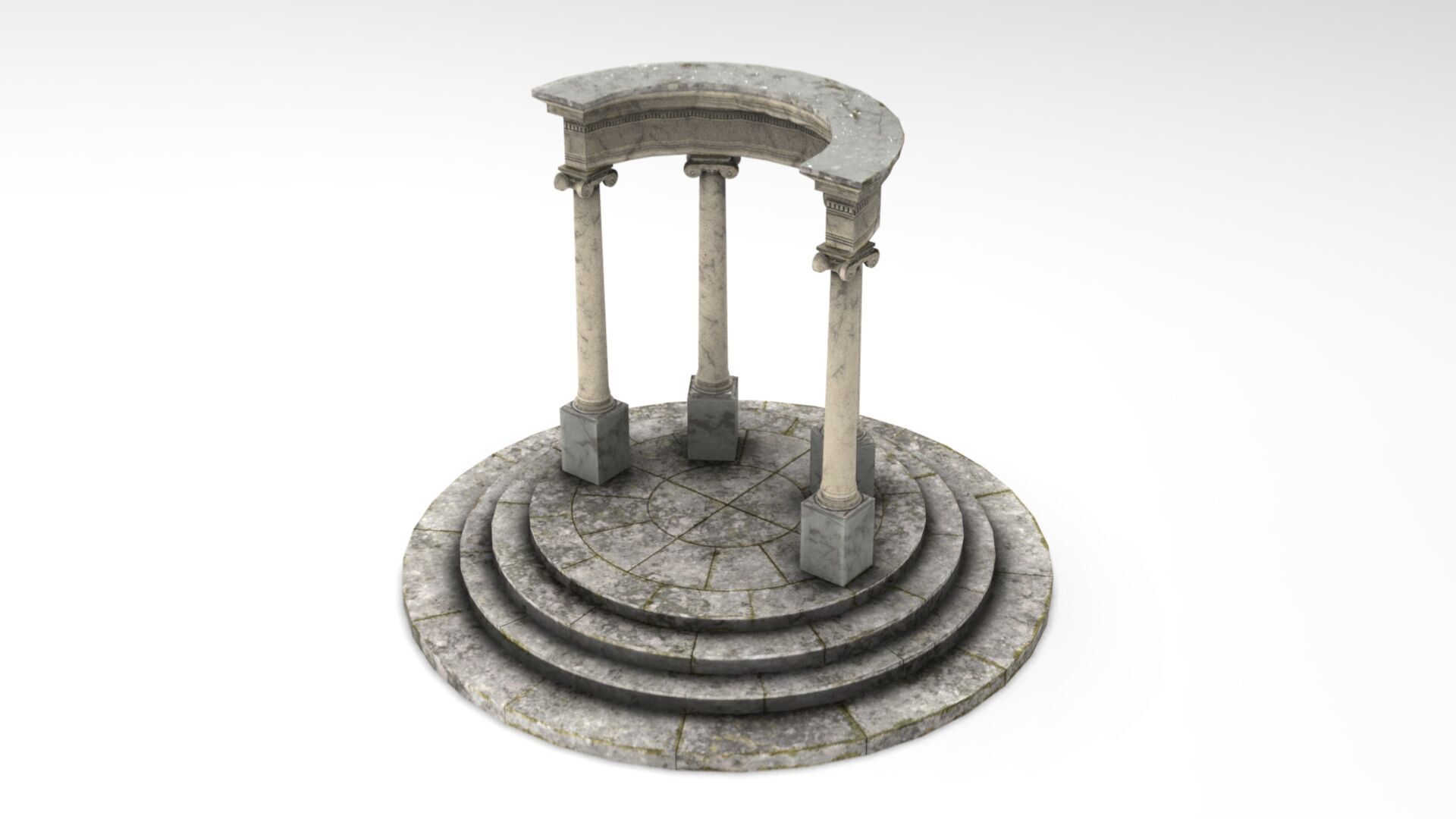 Neoclassical Circular Pavilion Low poly Low-poly 3D model_13