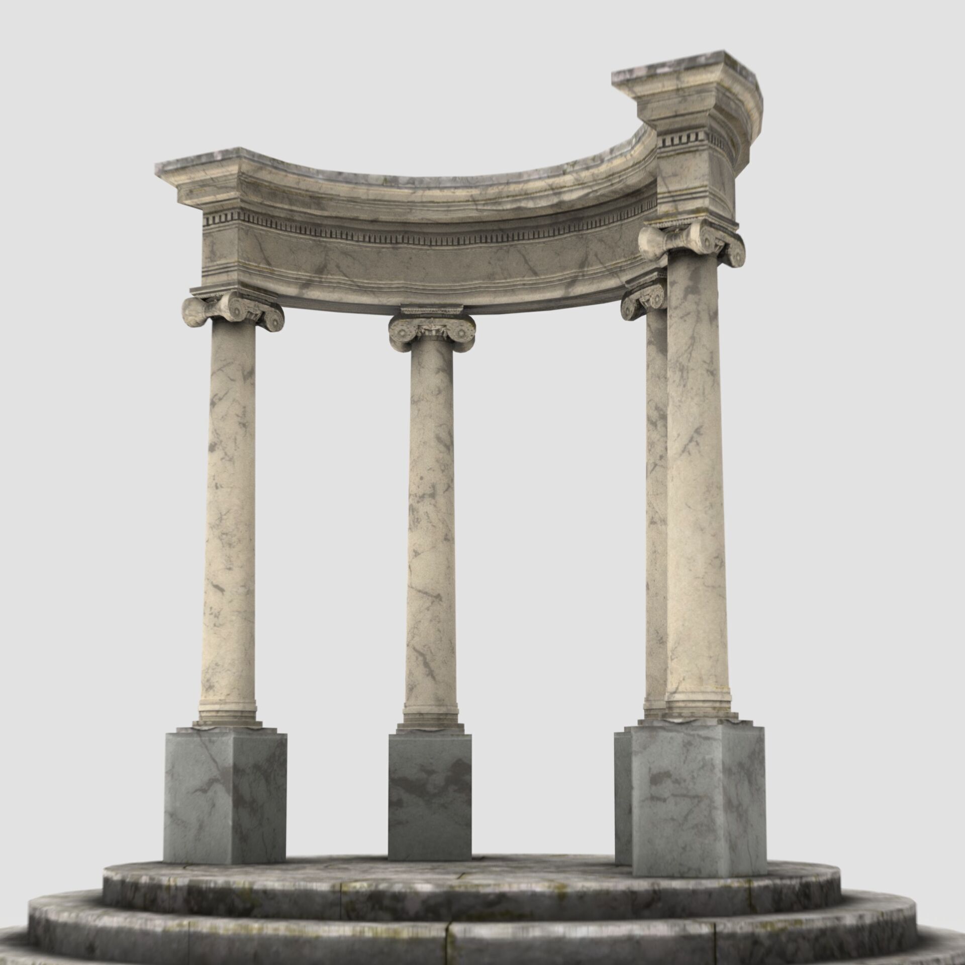 Neoclassical Circular Pavilion Low poly Low-poly 3D model_2