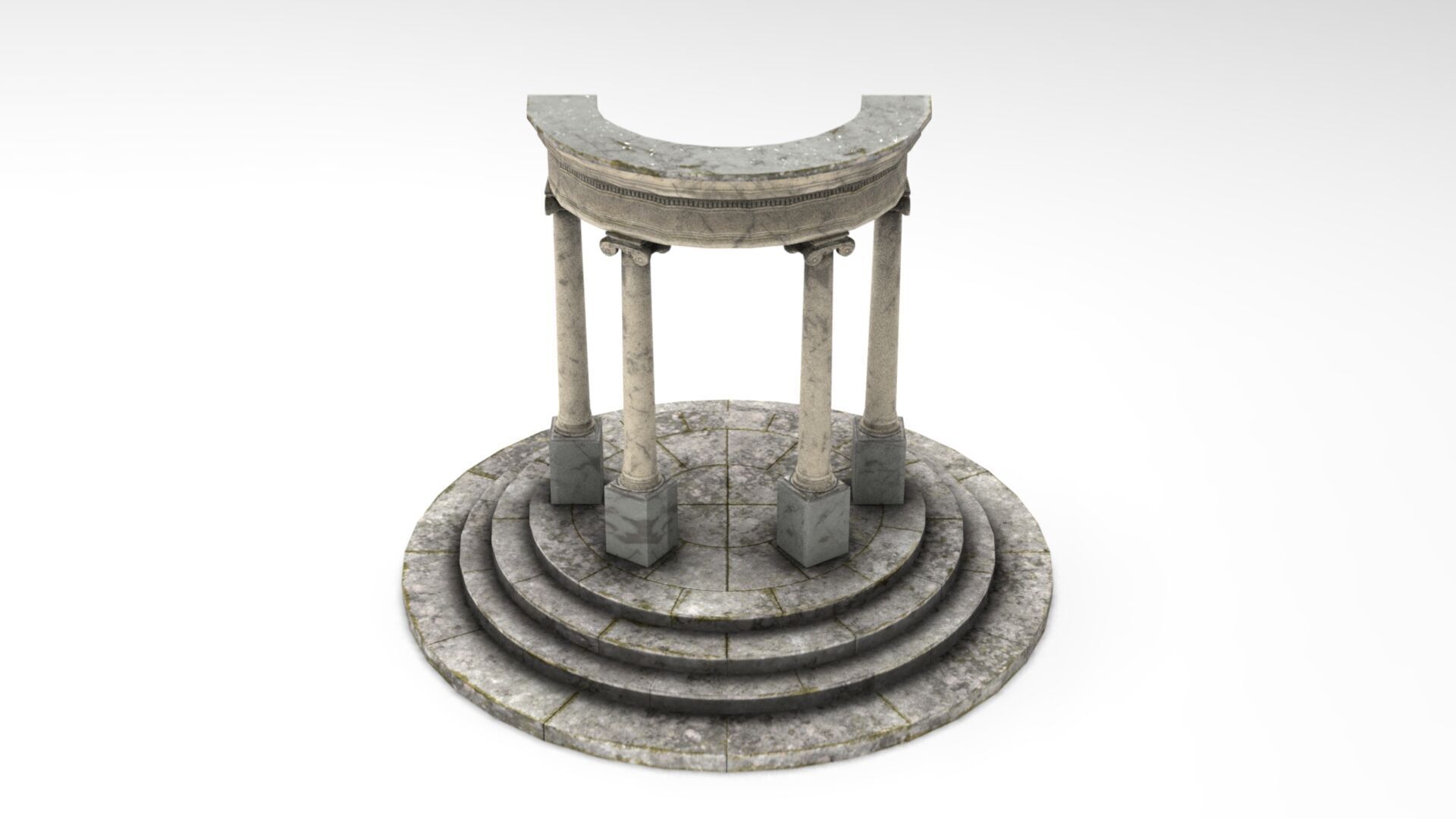 Neoclassical Circular Pavilion Low poly Low-poly 3D model_14