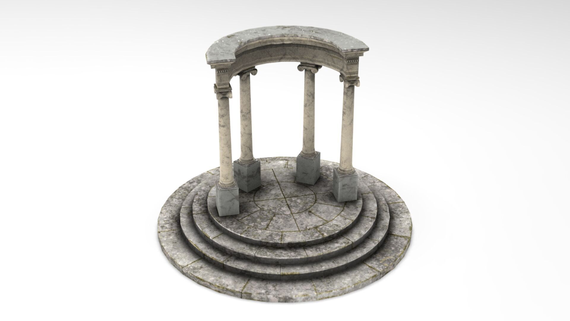 Neoclassical Circular Pavilion Low poly Low-poly 3D model_15