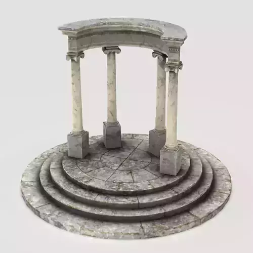 Neoclassical Circular Pavilion Low poly Low-poly 3D model