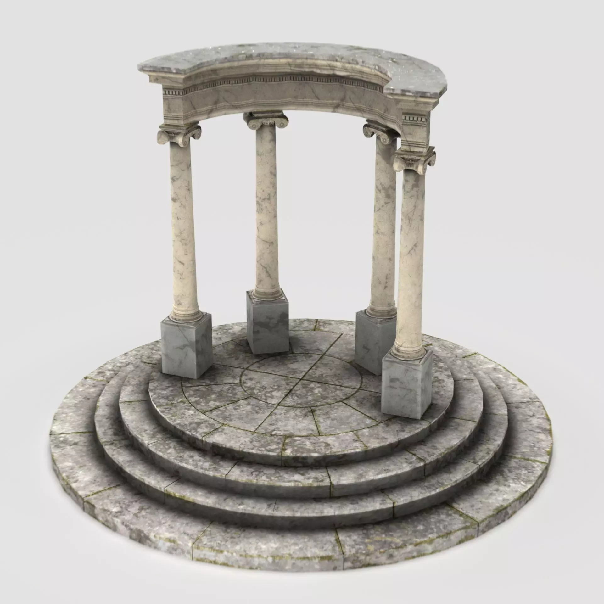Neoclassical Circular Pavilion Low poly Low-poly 3D model_0