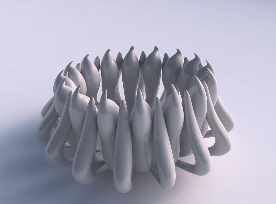 Bowl two layered flower long top 3D print model_0